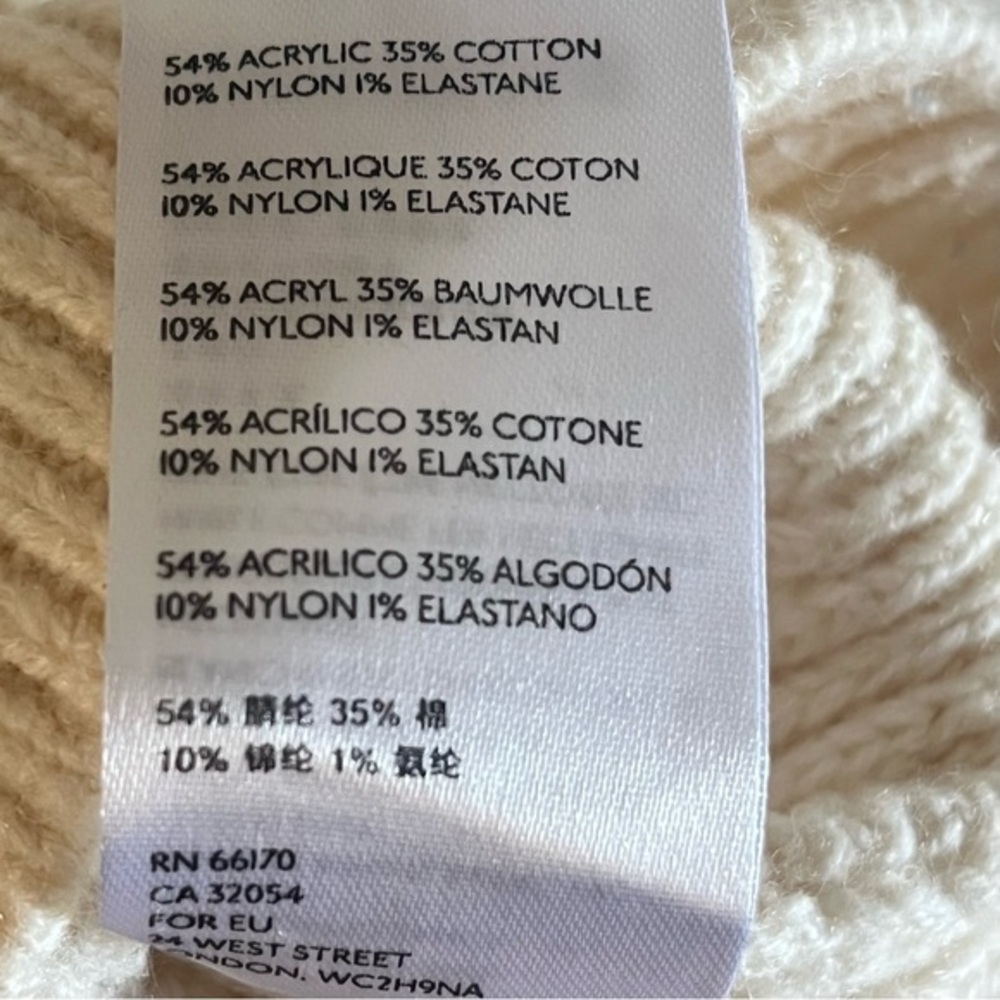 Urban Outfitters Cream Sweater Medium 1/4 Zip Dolman Sleeve Chunky Knit Cable‎ - Picture 9 of 13
